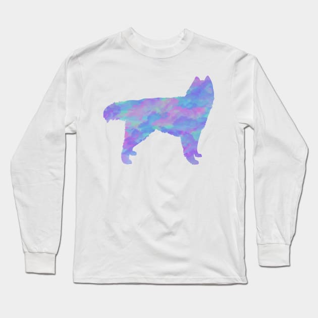 Rainbow Pastel Siberian Husky Long Sleeve T-Shirt by TrapperWeasel